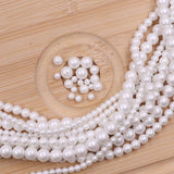 glass matte pearl beads in white color