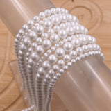 glass matte pearl beads in white color