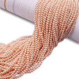 high quality crystal glass pearl beads in peach color