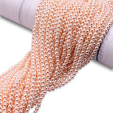 high quality crystal glass pearl beads in peach color