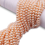 high quality crystal glass pearl beads in peach color