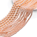 high quality crystal glass pearl beads in peach color