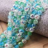 Crackle beads with AB in size 8mm and 10mm