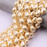 glass tear drop pearl beads light gold in 14x18mm
