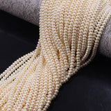 glass rondelle pearl beads cream in 2x4mm