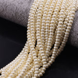 glass rondelle pearl beads cream in 3x5mm