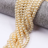 glass rondelle pearl beads light gold in 4x6mm