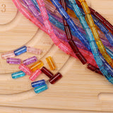 Crackle beads in column shape 6x15mm