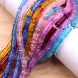 Crackle beads in column shape 6x15mm