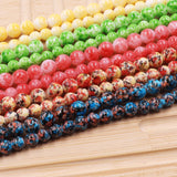 Floral glass beads