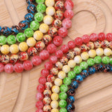 Floral glass beads
