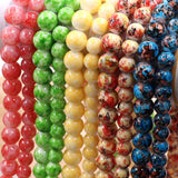 Floral glass beads