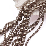 high quality crystal glass pearl beads in bronze color