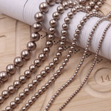 high quality crystal glass pearl beads in bronze color