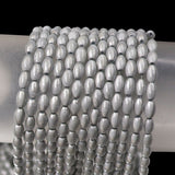 Glass 3D miracle beads in rice shape 4x8mm