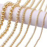 high quality crystal glass pearl beads in gold color