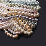 Highlighting glass pearl beads in round shape