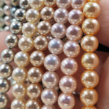 Highlighting glass pearl beads in round shape