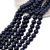 high quality crystal glass pearl beads in night blue color