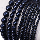 high quality crystal glass pearl beads in night blue color