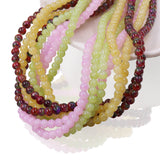 Floral glass beads in jade effect in 4mm