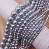 high quality crystal glass pearl beads in lavender color