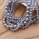 high quality crystal glass pearl beads in lavender color