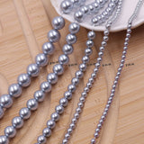 high quality crystal glass pearl beads in lavender color