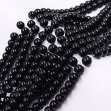 Crystal glass beads black in 8mm