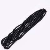 Crystal glass beads black in 8mm