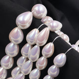 rainbow glass pearl beads in tear drop shape