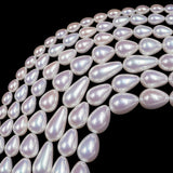 rainbow glass pearl beads in tear drop shape