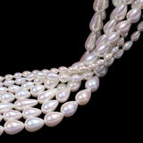 rainbow glass pearl beads in tear drop shape