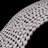 rainbow glass pearl beads in tear drop shape