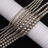 high quality crystal glass pearl beads in platinum color