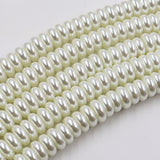 glass rondelle pearl beads in 4x10mm