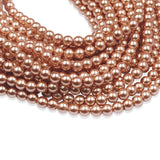 high quality crystal glass pearl beads in rose gold color