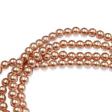 high quality crystal glass pearl beads in rose gold color