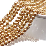 high quality crystal glass pearl beads in bright gold color