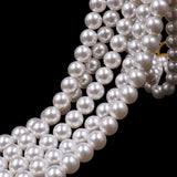 high quality crystal glass pearl beads in crystal white color