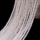 high quality crystal glass pearl beads in crystal white color