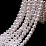 high quality crystal glass pearl beads in crystal white color