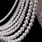 high quality crystal glass pearl beads in crystal white color