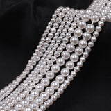 high quality crystal glass pearl beads in crystal white color
