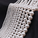high quality crystal glass pearl beads in crystal white color