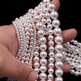 high quality crystal glass pearl beads in crystal white color