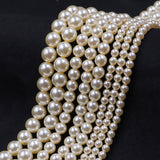 high quality crystal glass pearl beads in cream color
