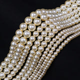 high quality crystal glass pearl beads in cream color
