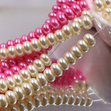 glass rondelle pearl beads in 4x6mm