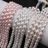 glass rice pearl beads in 6x8mm